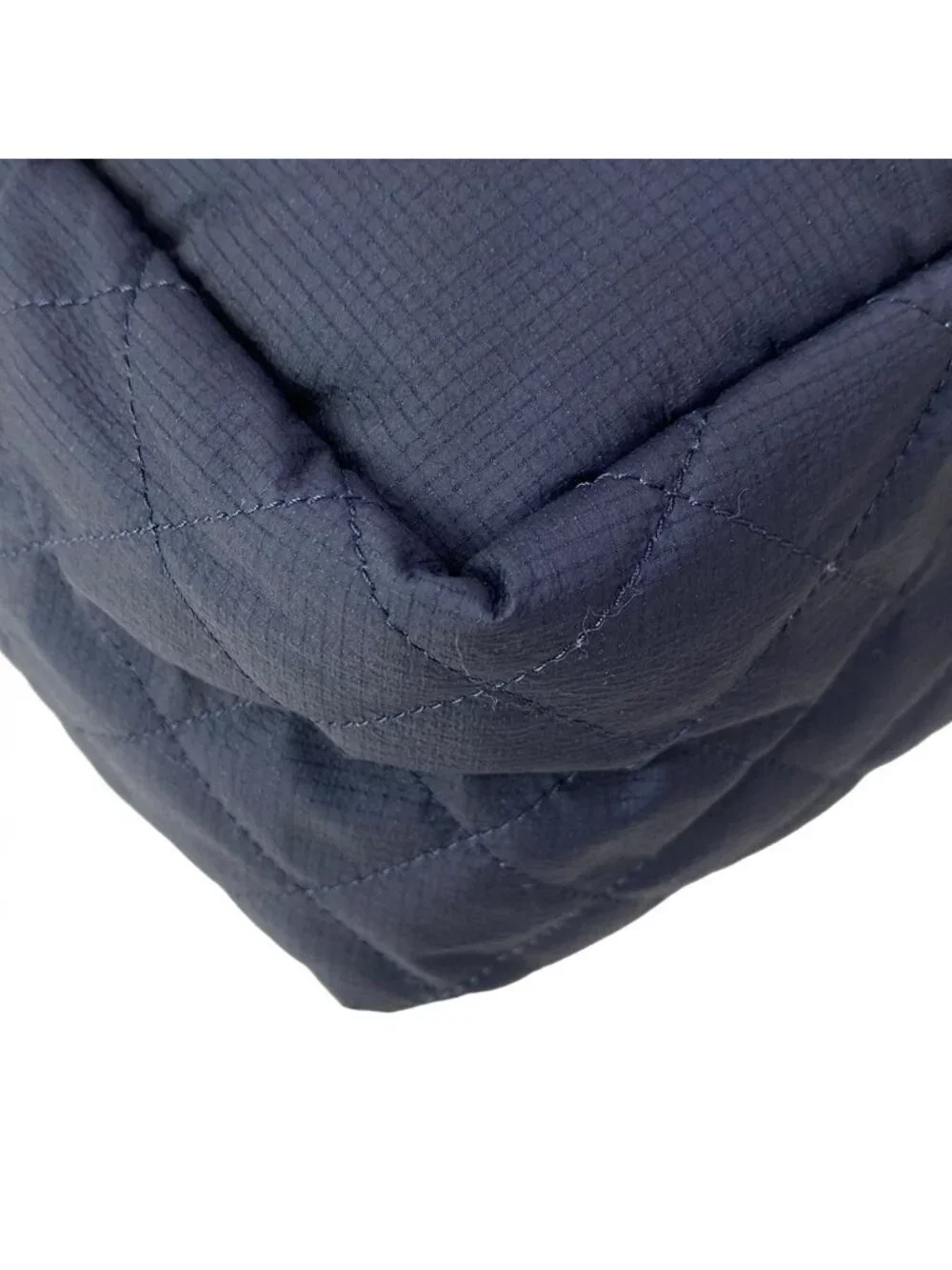 Chanel Backpack Quilted Dark Navy White